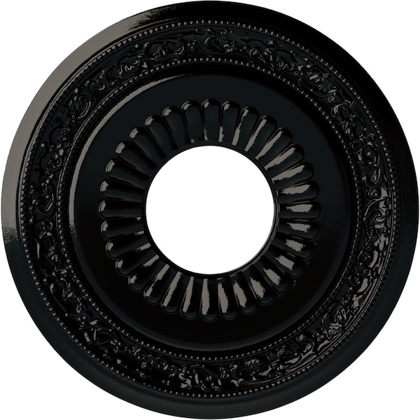 Ekena Millwork Lauren Ceiling Medallion (Fits Canopies up to 6 1/4"), 20 5/8"OD x 6 1/4"ID x 1 3/8"P, Black Pearl CM20LNBPS - main